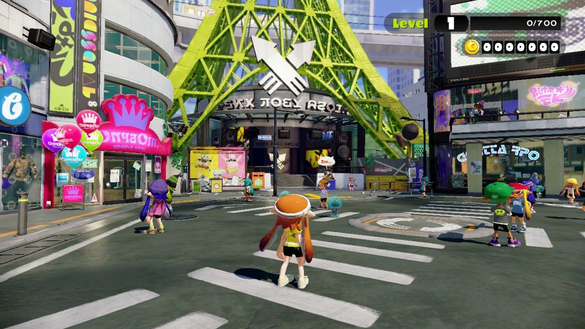 Splatoon Wii U Inkopolis Plaza acts as the main hub.