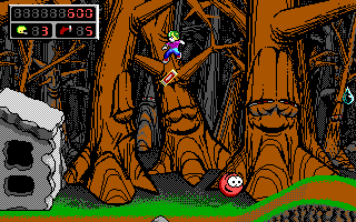 Commander Keen 4: Secret of the Oracle DOS Jumping through trees! (EGA)