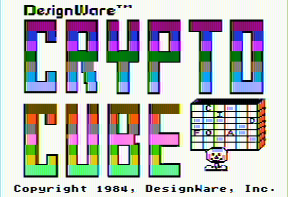 Crypto Cube Apple II Title screen (1984 release)