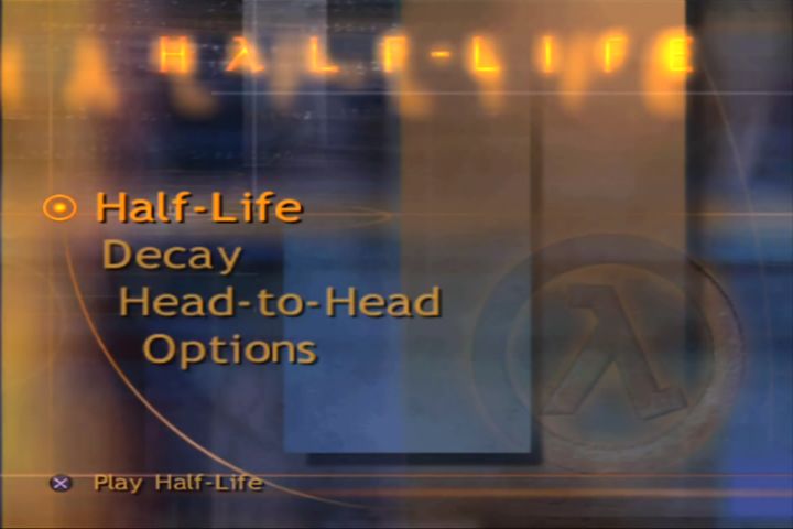 PS2 Half-Life main menu