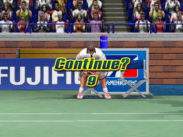 Virtua Tennis Arcade Losing the match just means you should throw an extra coin and try again.
