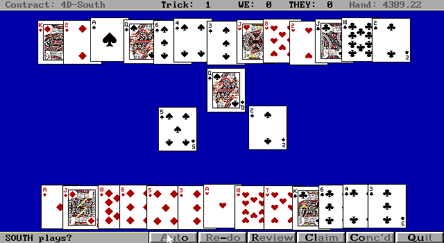 Bridge 7.0 DOS Playing cards