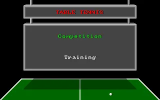Table Tennis Simulation Amiga Main menu
