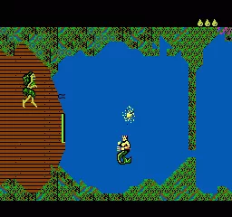 King Neptune&#x27;s Adventure NES Boss fight, your remaining health is shown as a row of tear drops at the top right of the screen.