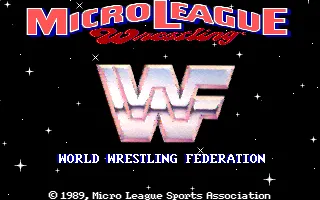MicroLeague Wrestling Amiga Title screen (1989 edition)