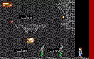 Dangerous Dave in the Haunted Mansion DOS In the cave, level 6. Those flying head demons can&#x27;t be killed