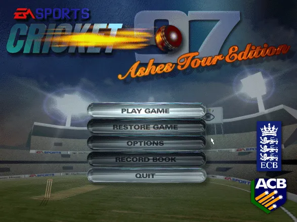 Cricket 97: Ashes Tour Edition Windows Main menu (demo version).