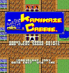 Kamikaze Cabbie Arcade Title screen