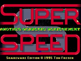 Super Speed DOS Title screen (shareware version).