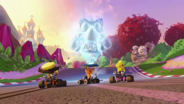 CTR: Crash Team Racing - Nitro-Fueled Nintendo Switch Intro: Some of the central characters are interrupted in their race.