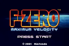 F-Zero: Maximum Velocity Game Boy Advance Title screen.