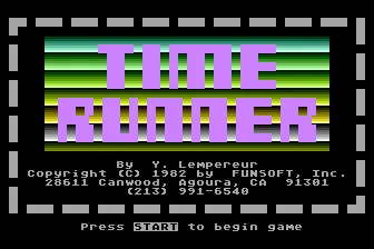 Time Runner Atari 8-bit Title screen.