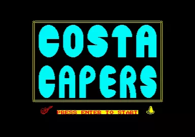 Costa Capers Amstrad CPC Title screen.