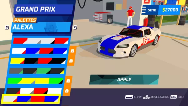 Hotshot Racing Windows Use the in-game currency and completing challenges to unlock additional palettes.