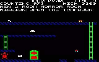 House of Usher Amstrad CPC Open a trap-door to reach the exit.