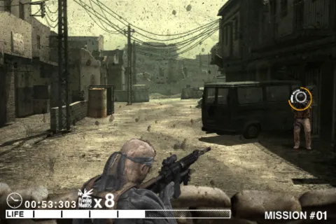 Metal Gear Solid Touch iPhone Aiming at an enemy