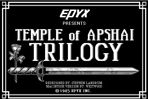 Temple of Apshai Trilogy Macintosh Title screen