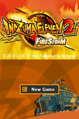 Inazuma Eleven 2: Firestorm Nintendo DS Title screen (English)