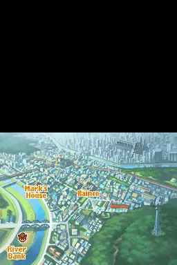 Inazuma Eleven 2: Firestorm Nintendo DS The city map
