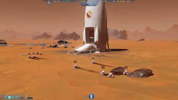 Surviving Mars PlayStation 4 Landing the rocket and controlling the drones