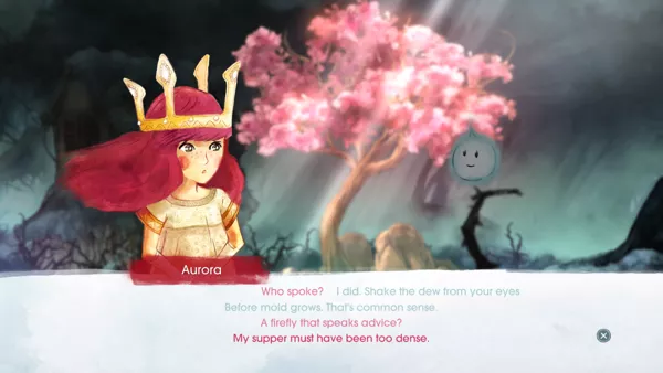 Child of Light PlayStation 4 Aurora meeting a Firefly