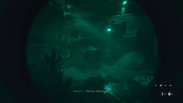 Call of Duty: Modern Warfare PlayStation 4 Campaign Pack: Using night vision scope to check the enemy base