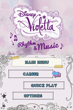 Disney Violetta: Rhythm &#x26; Music Nintendo DS Main Menu
