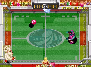 Windjammers Neo Geo Sliding to catch that disc