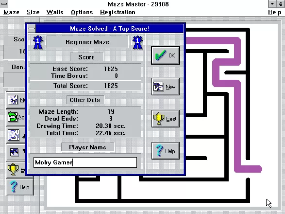 Maze Master Windows 3.x The game records each player&#x27;s best scores