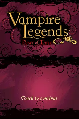 Vampire Legends: Power of Three Nintendo DS Title screen (US)
