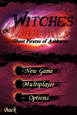 Vampire Legends: Power of Three Nintendo DS Main menu