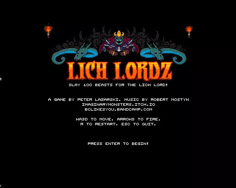 Lich Lordz Windows Title screen