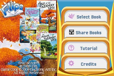 Flips: Faraway Tree Stories Nintendo DS Title screen / Main menu