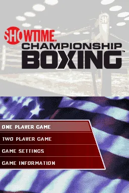 Showtime Championship Boxing Nintendo DS Main menu