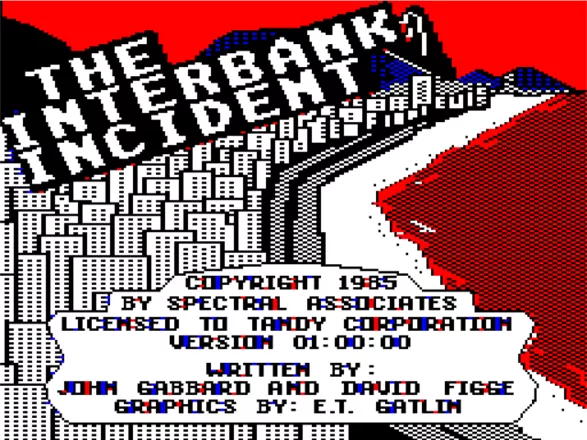 The Interbank Incident TRS-80 CoCo Title Screen