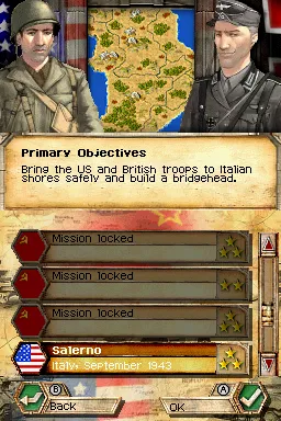 Panzer Tactics DS Nintendo DS Scenario mode - Salerno