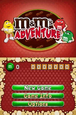 M&#x26;M&#x27;s Adventure Nintendo DS Title screen / Main menu