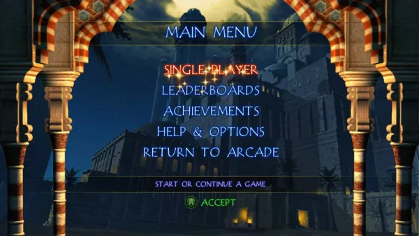Prince of Persia Classic Xbox One Main menu