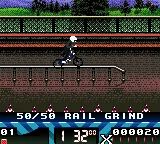 Road Champs: BXS Stunt Biking Game Boy Color Grind on the handrail