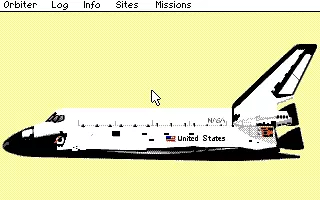 Shuttle: The Space Flight Simulator DOS The main menu (EGA)
