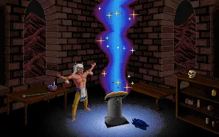 Master of Magic DOS Raven completes his research and learns a new spell