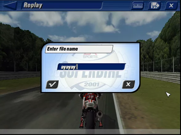 Superbike 2001 Windows Save replay and provide file name