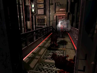 Resident Evil 2 PlayStation Many areas have unexpected enemy encounters, like dogs in this section of the lab