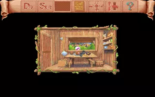 Mixed Up Fairy Tales DOS Peering inside a shack (MCGA/VGA)
