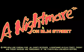 A Nightmare on Elm Street DOS Title screen (CGA)
