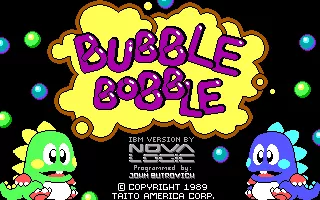 Bubble Bobble DOS Title screen (Tandy)