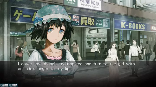 Steins;Gate Windows Gameplay: talking to a friend on the streets