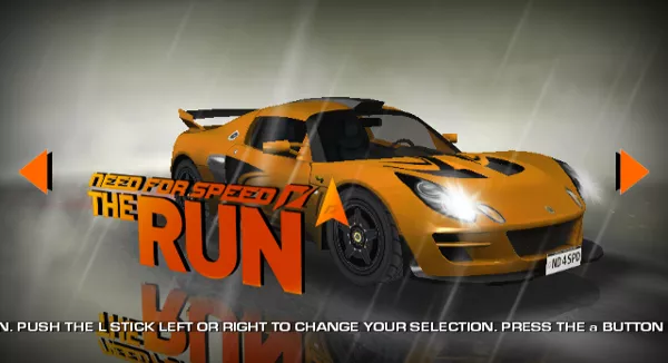 Need for Speed: The Run Wii Main Menu
