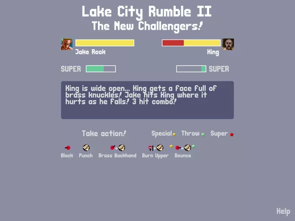 Lake City Rumble II: The New Challengers! Browser Fighting against King.