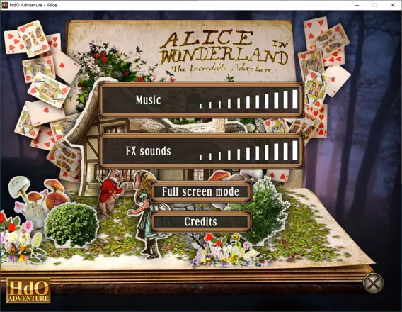 Alice in Wonderland Windows The game configuration options